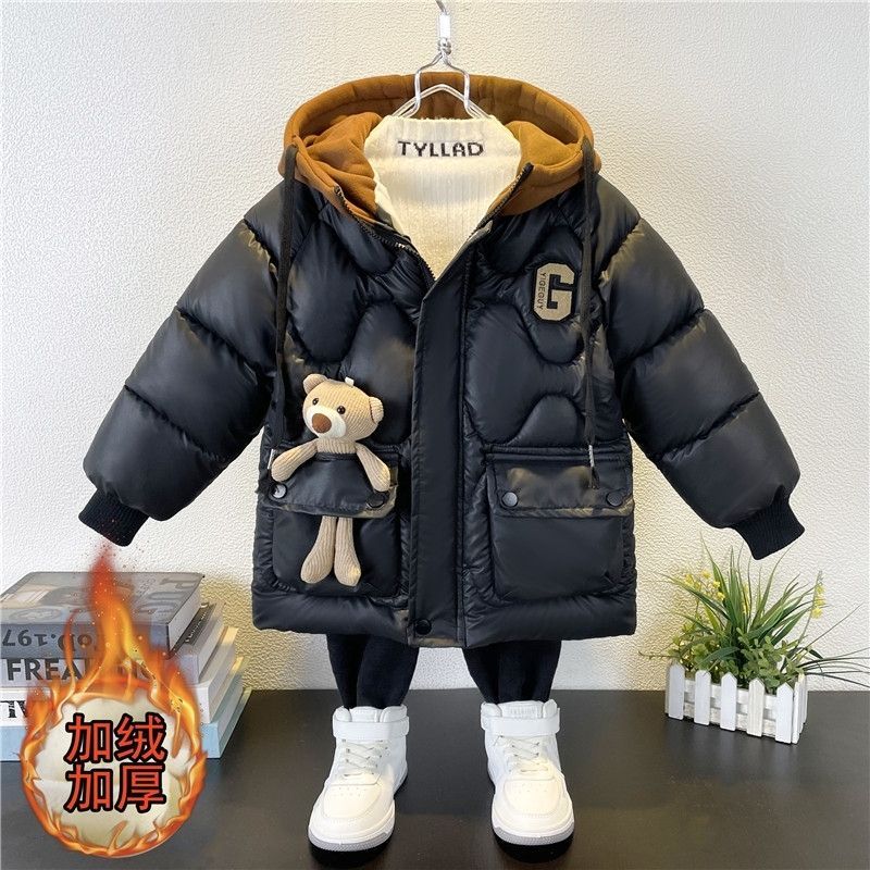 波司豋儿童羽绒服2023新款男童女童宝宝加厚加中长款洋气连帽冬装
