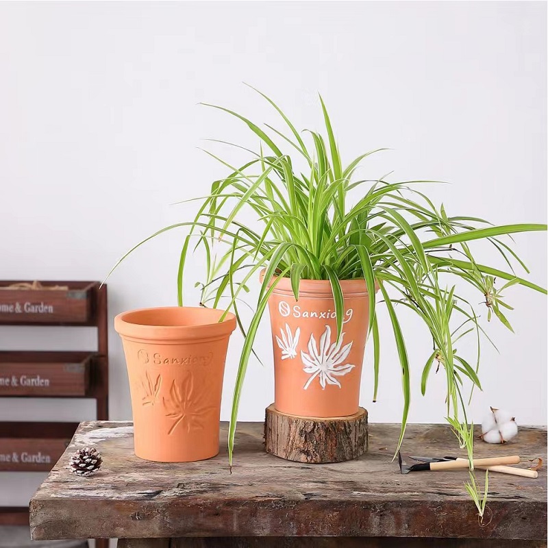 【枫叶盆】红陶多肉小花盆粗陶简约陶土陶瓷泥瓦盆透气盆