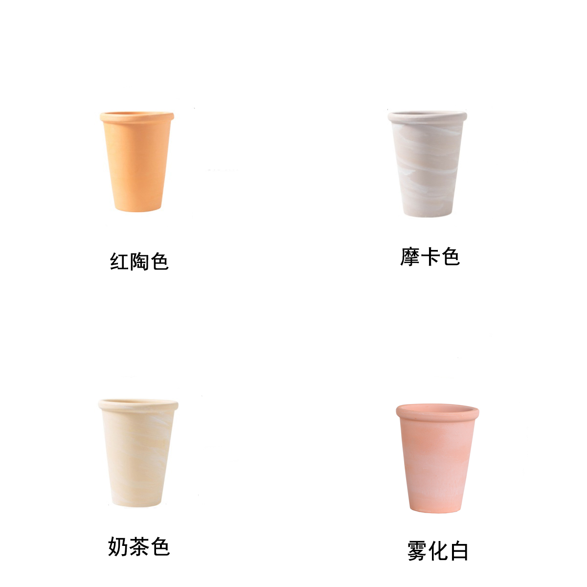 【瘦高厚边】陶土花盆多肉文竹兰花透气吸水复古家居室内阳台