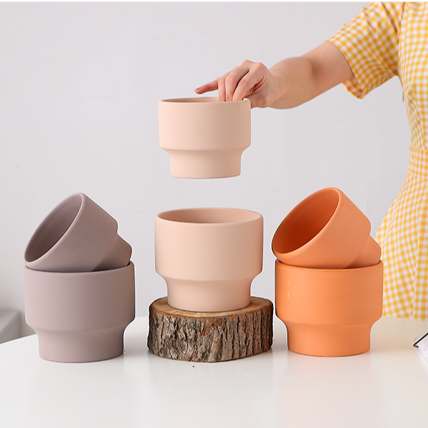 【雪糕杯】北欧简约多肉红陶花盆素烧透气陶土盆-2个混装