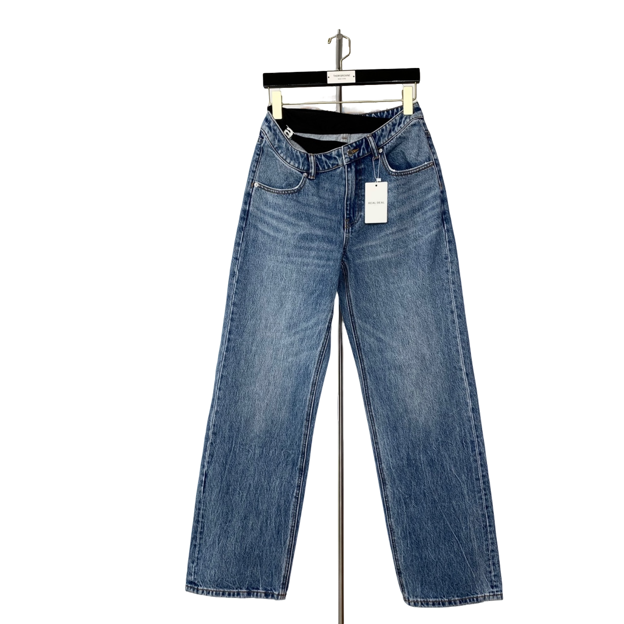 99新 HM 000540 Alexander Wang  单边比基尼 直筒牛仔裤 28码