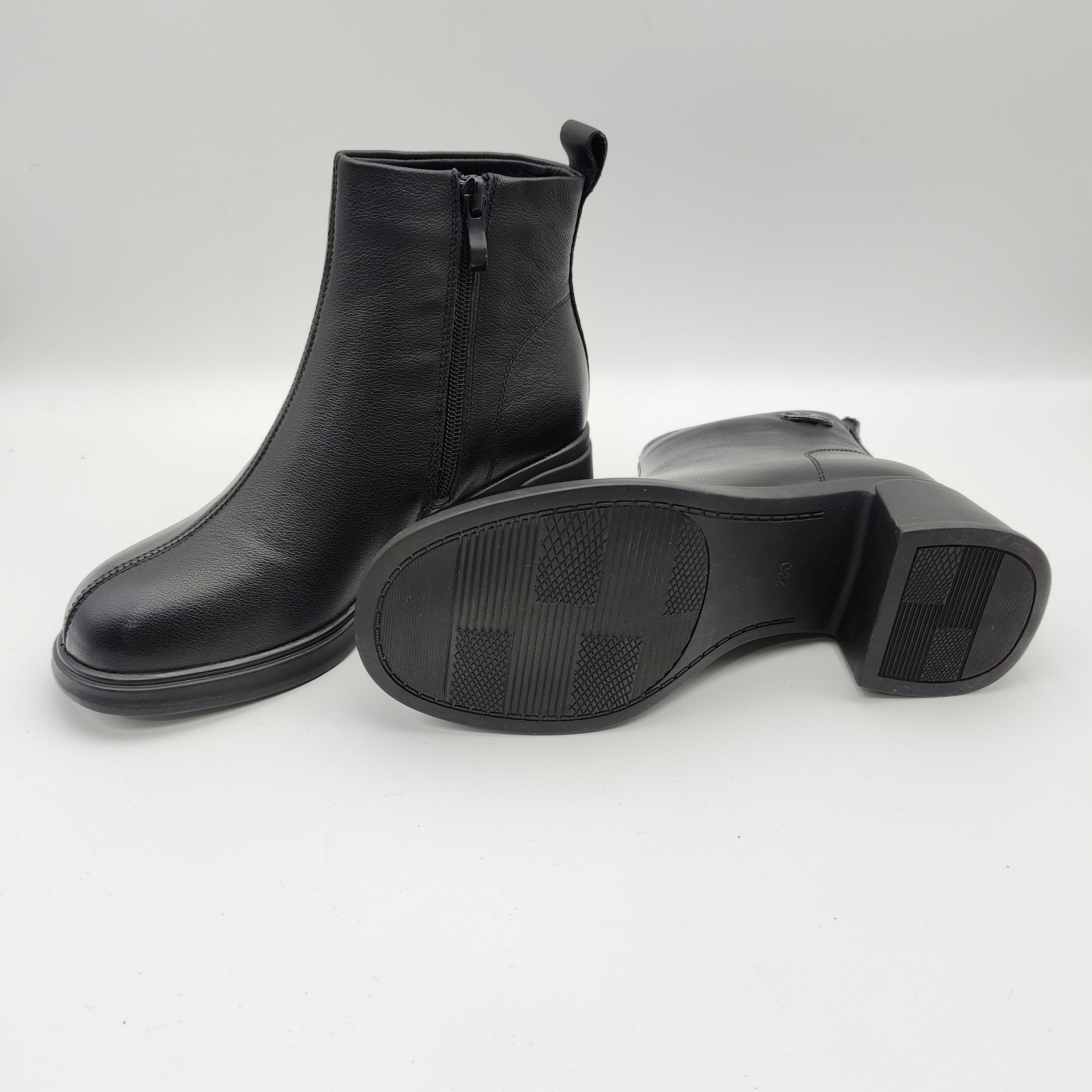 陇上红牛时装靴冬季舒适女鞋秋冬单鞋尖头女靴平底高跟3312-12