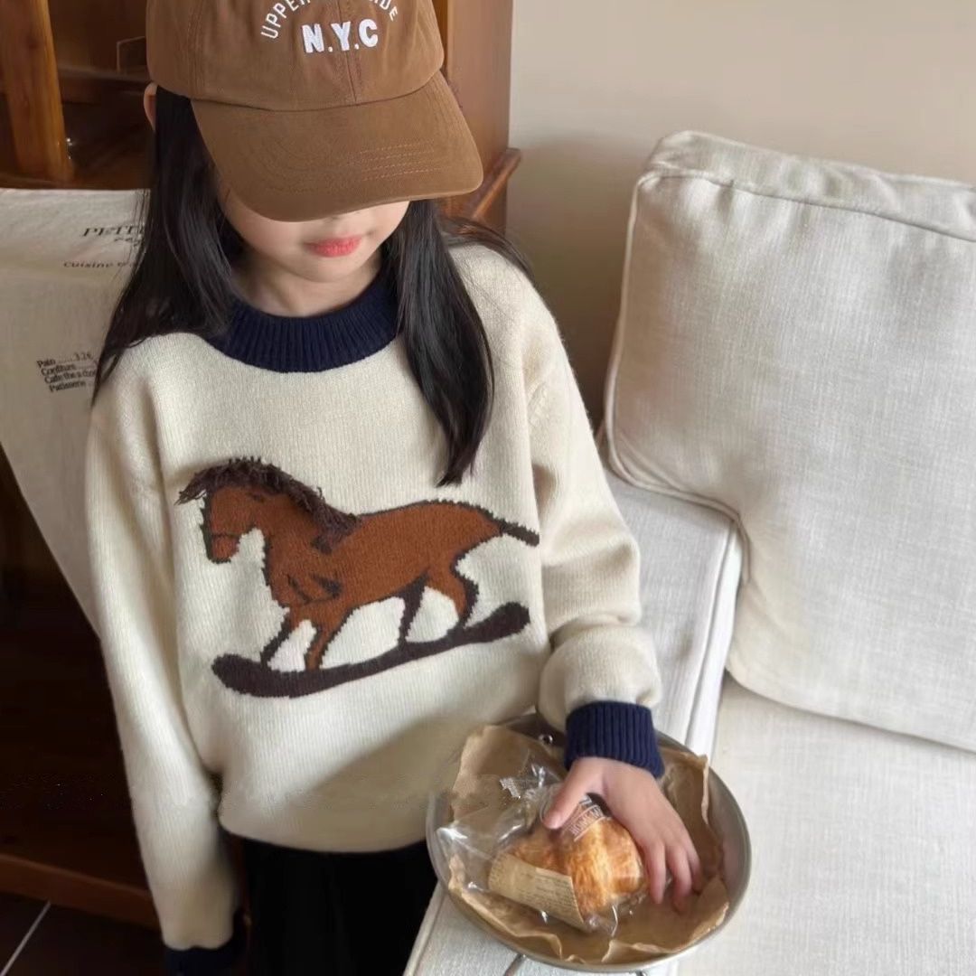 橙橙定制橙橙定制(波韩国)童装女童毛衣秋冬新款中大童韩版潮范洋