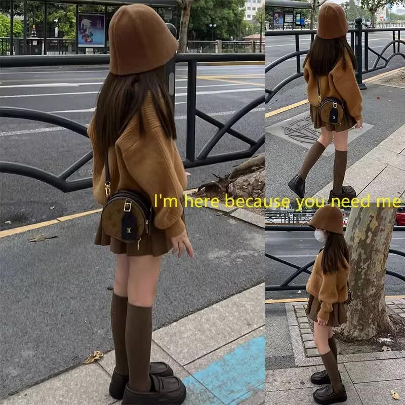 女童秋装套装2023新款小童开衫毛衣洋气裙子女宝宝秋季两件套裙潮