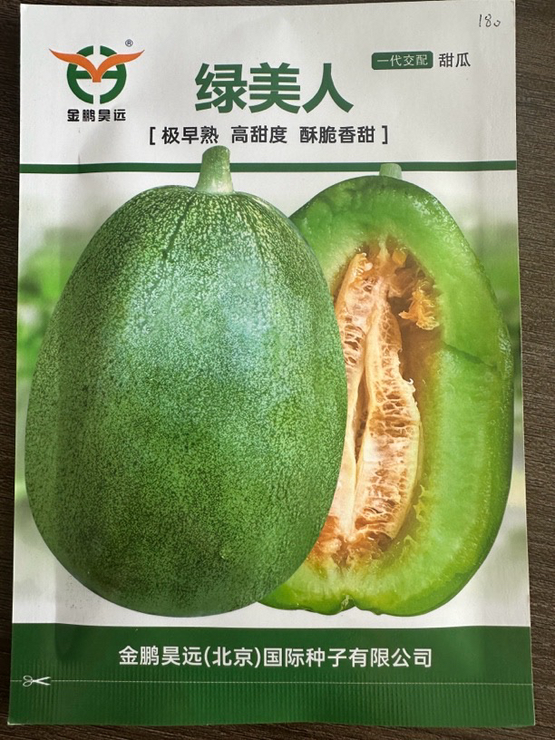 金鹏昊远绿美人甜瓜种子，极早熟绿肉红瓤，高糖品种，高端品质甜瓜