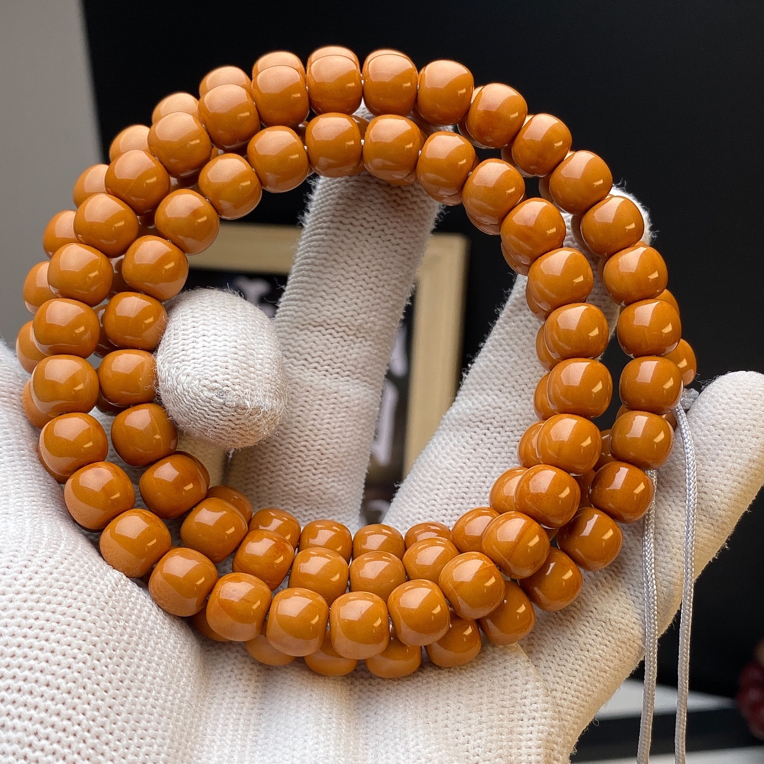 猴头核桃玉华料老型108脖挂文玩