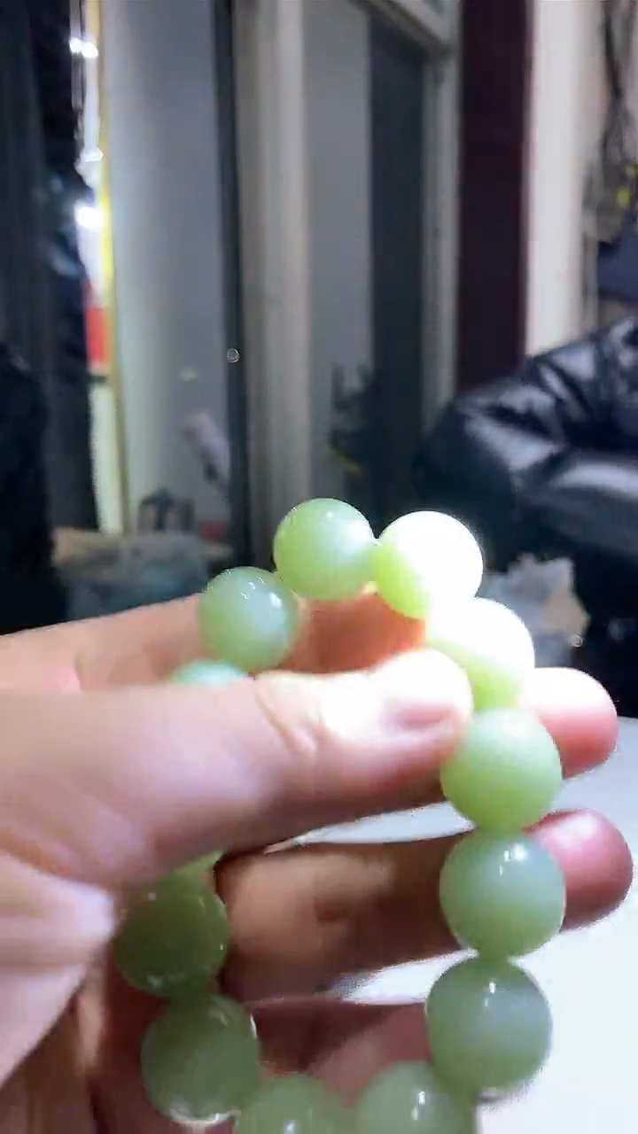 【闪购商品】烟晶手链银S925镶嵌和田玉鸭蛋青手串