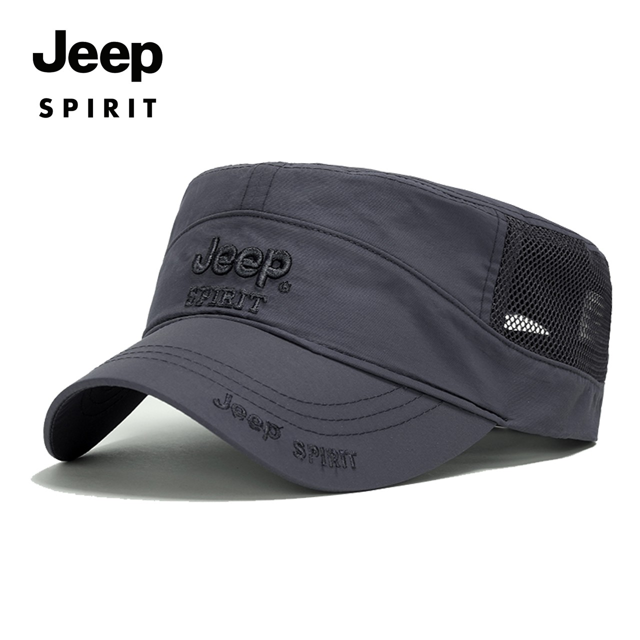 JEEPSPIRIT 吉普平顶帽男女款速干夏季网帽大头围加大遮阳帽