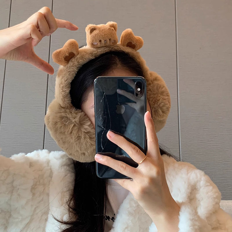 冬季毛绒耳罩可爱女生防风耳套保暖毛茸茸护耳包耳朵学生耳捂耳暖