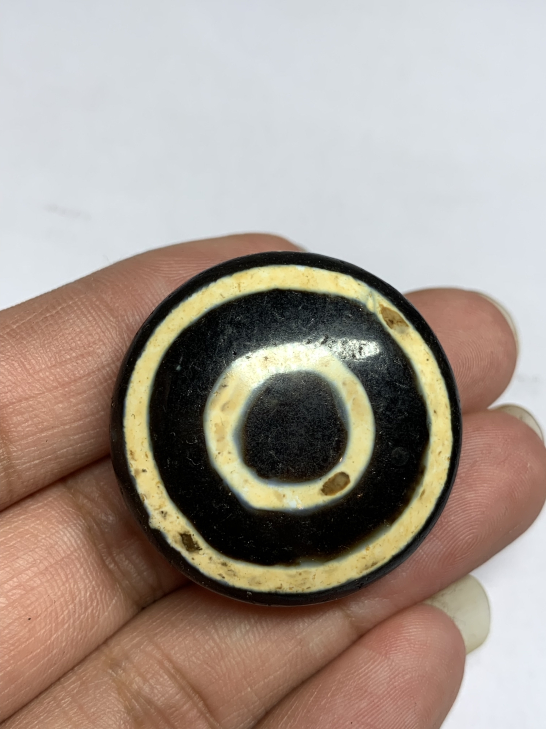 藏式琉璃板眼珠吊坠