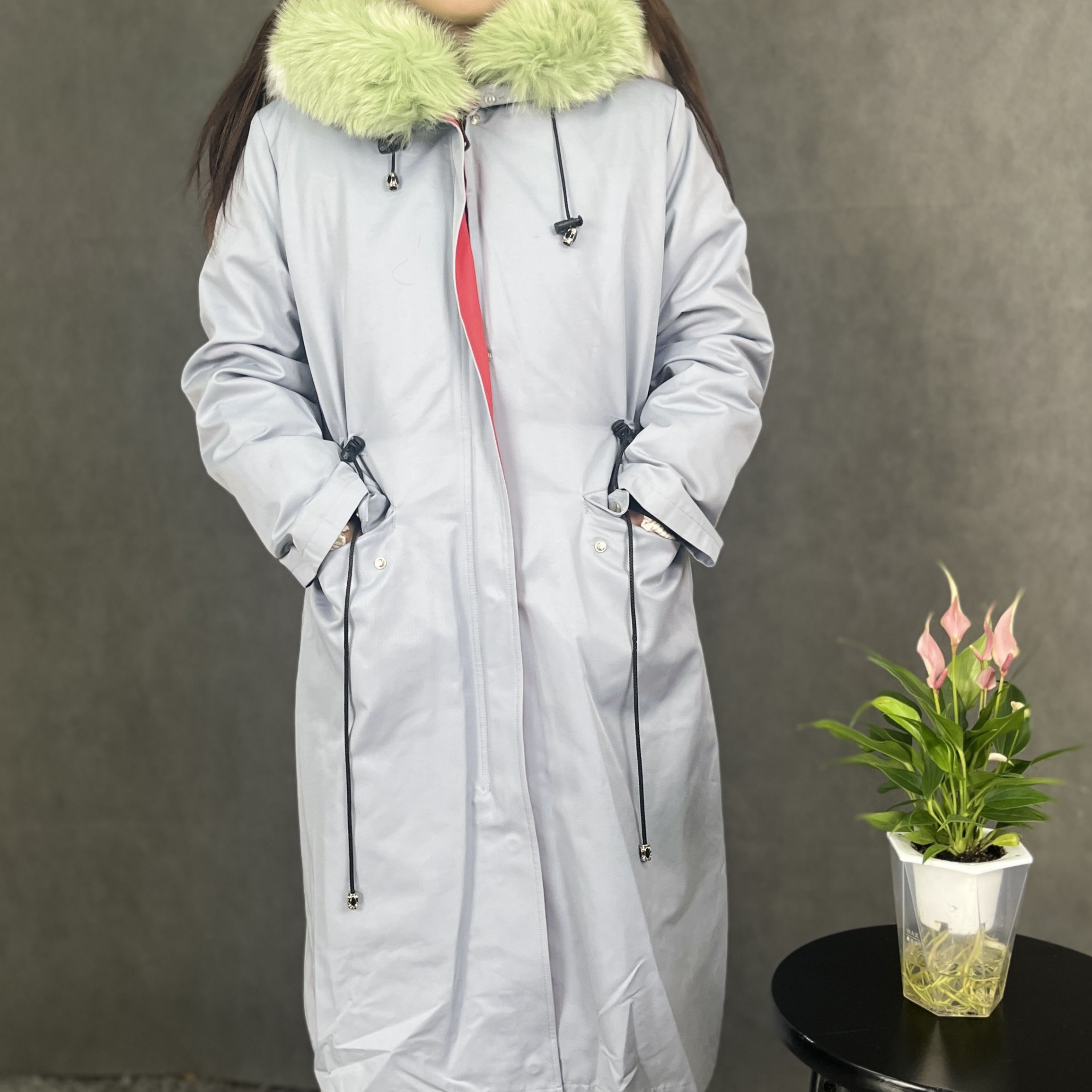 2023派克服狐狸毛领保暖韩版宽松百搭连帽显瘦女士休闲长款外套