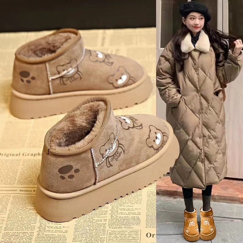 回力瑞可爱雪地靴女款2023爆款网红冬季时尚女鞋加绒加厚保暖棉鞋