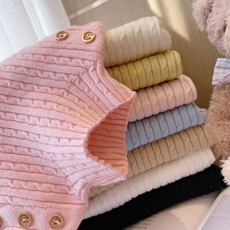 女童高领打底针织衫秋冬新款儿童小女孩洋气毛衣宝宝纯色百搭上衣