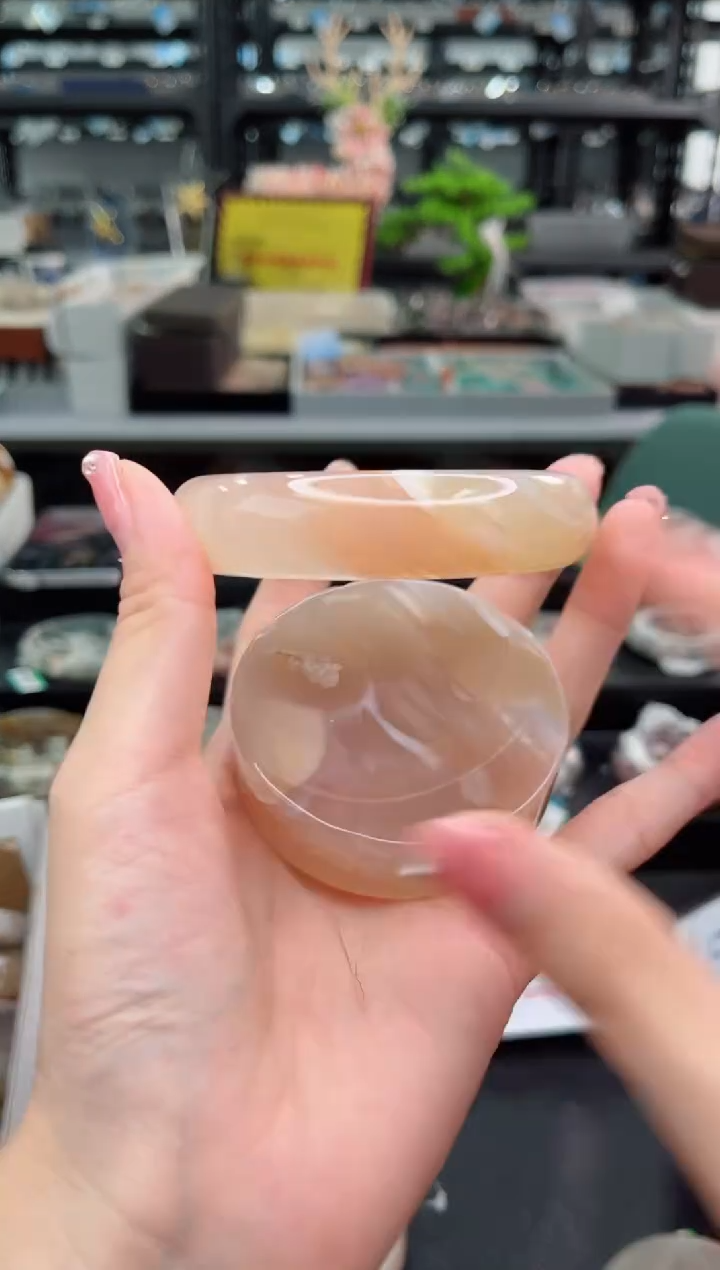 【闪购商品】石英质玉手镯未镶嵌61圈非金属布艺汐雅家樱花3430203