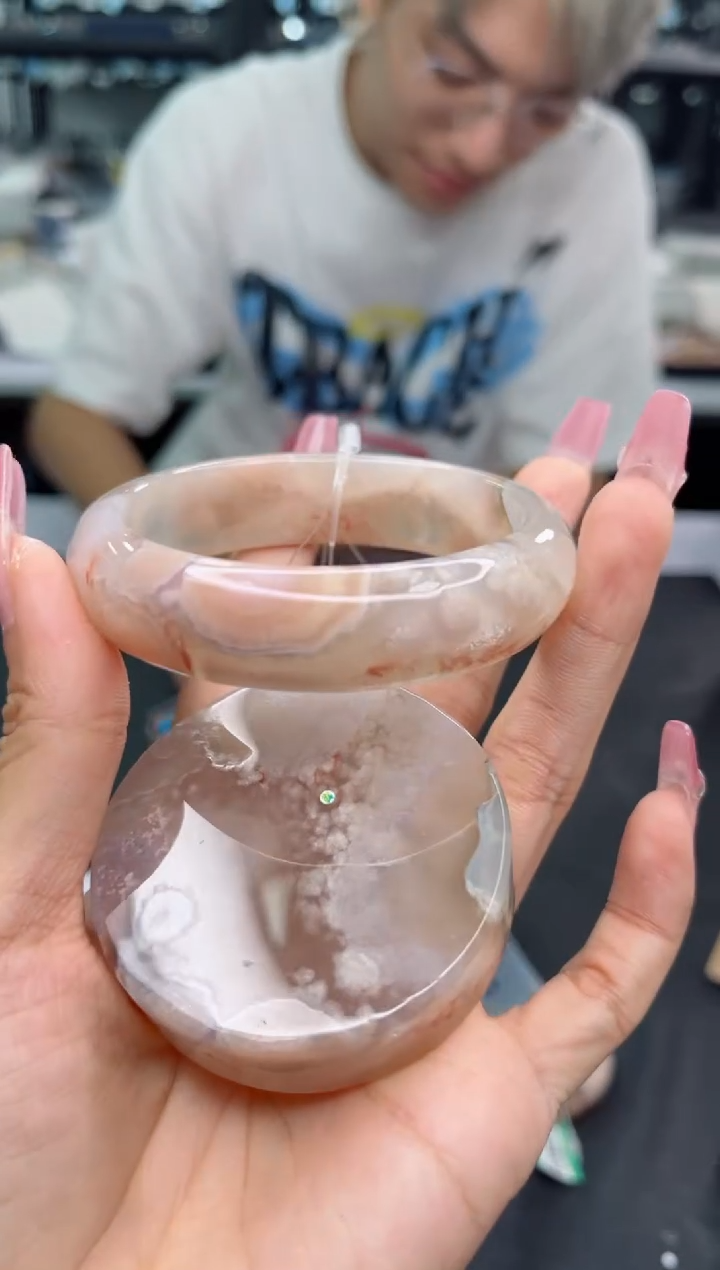 【闪购商品】石英质玉手镯未镶嵌57圈非金属布艺汐雅家樱花3590240