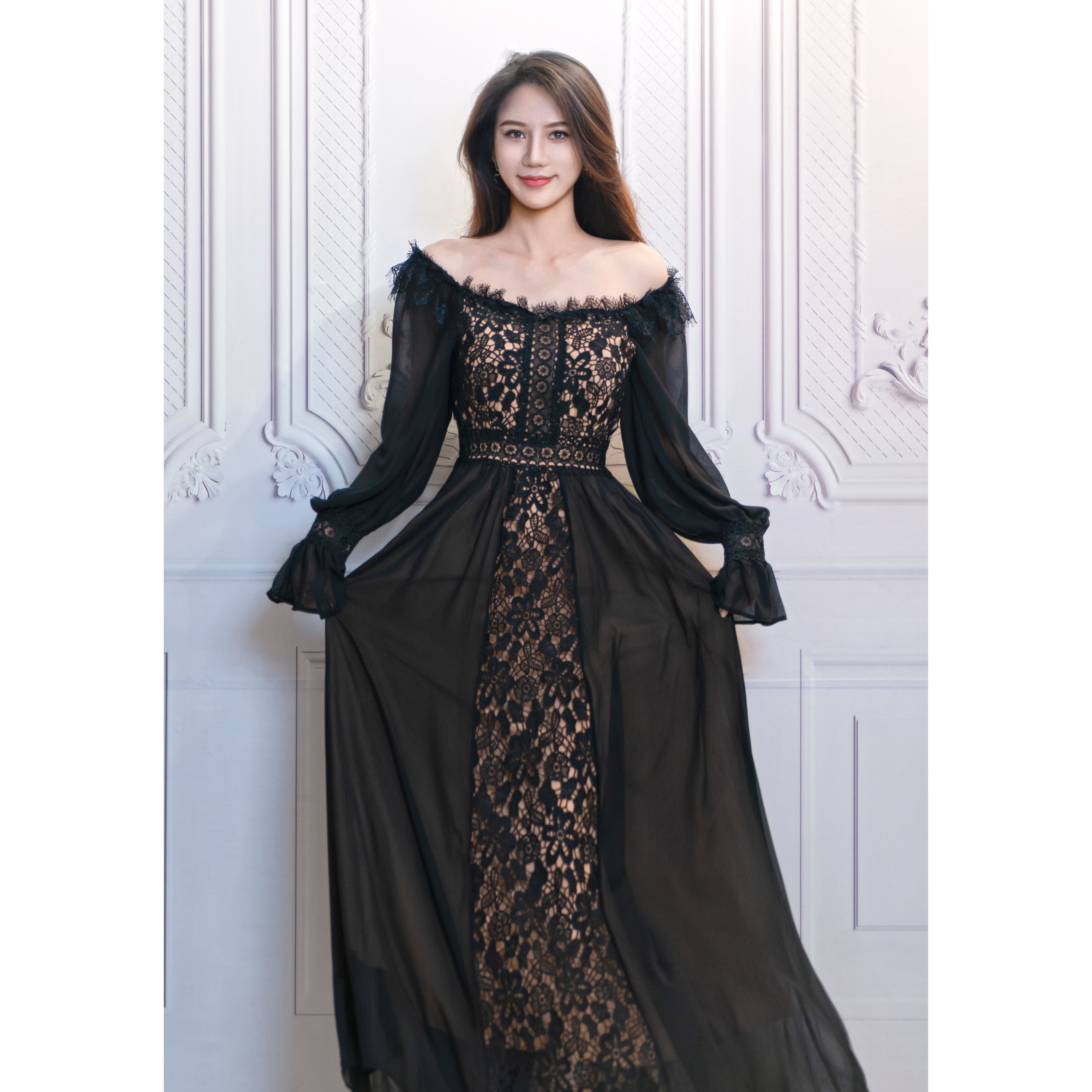 【星姐推荐】星原创高级定制【绮丽佳人】设计师款轻奢名媛镂空连衣裙