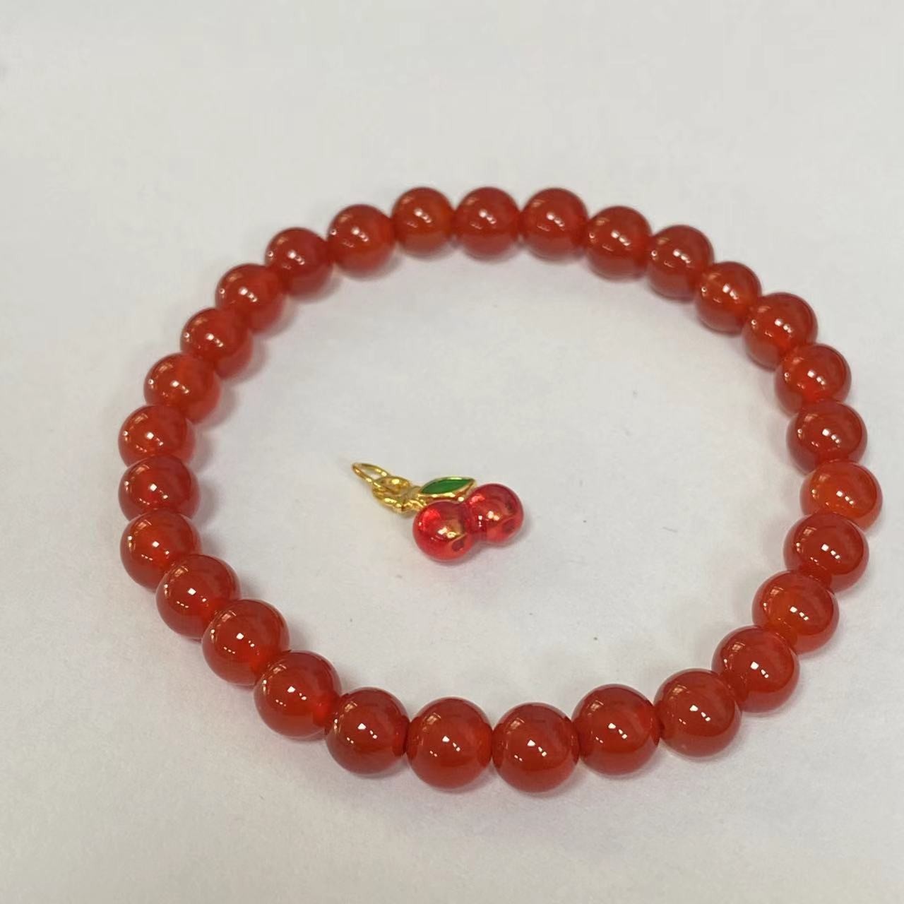 足金樱桃玛 瑙手链时尚@@A339