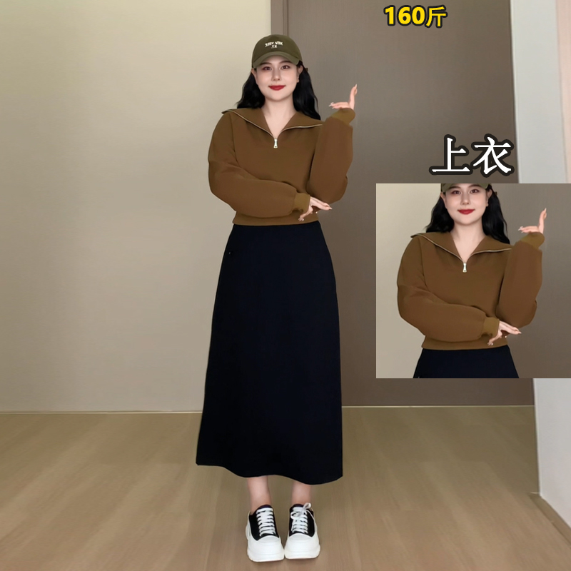 DM12165【小巴黎】韩系休闲清爽自由半拉链翻领不挑身材卫衣
