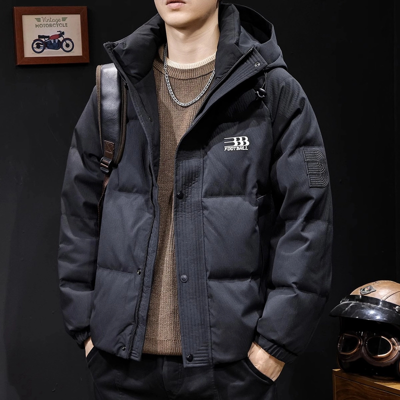 Cebrodz连帽羽绒服男冬季2024新款加厚保暖外套东北抗寒潮流大码