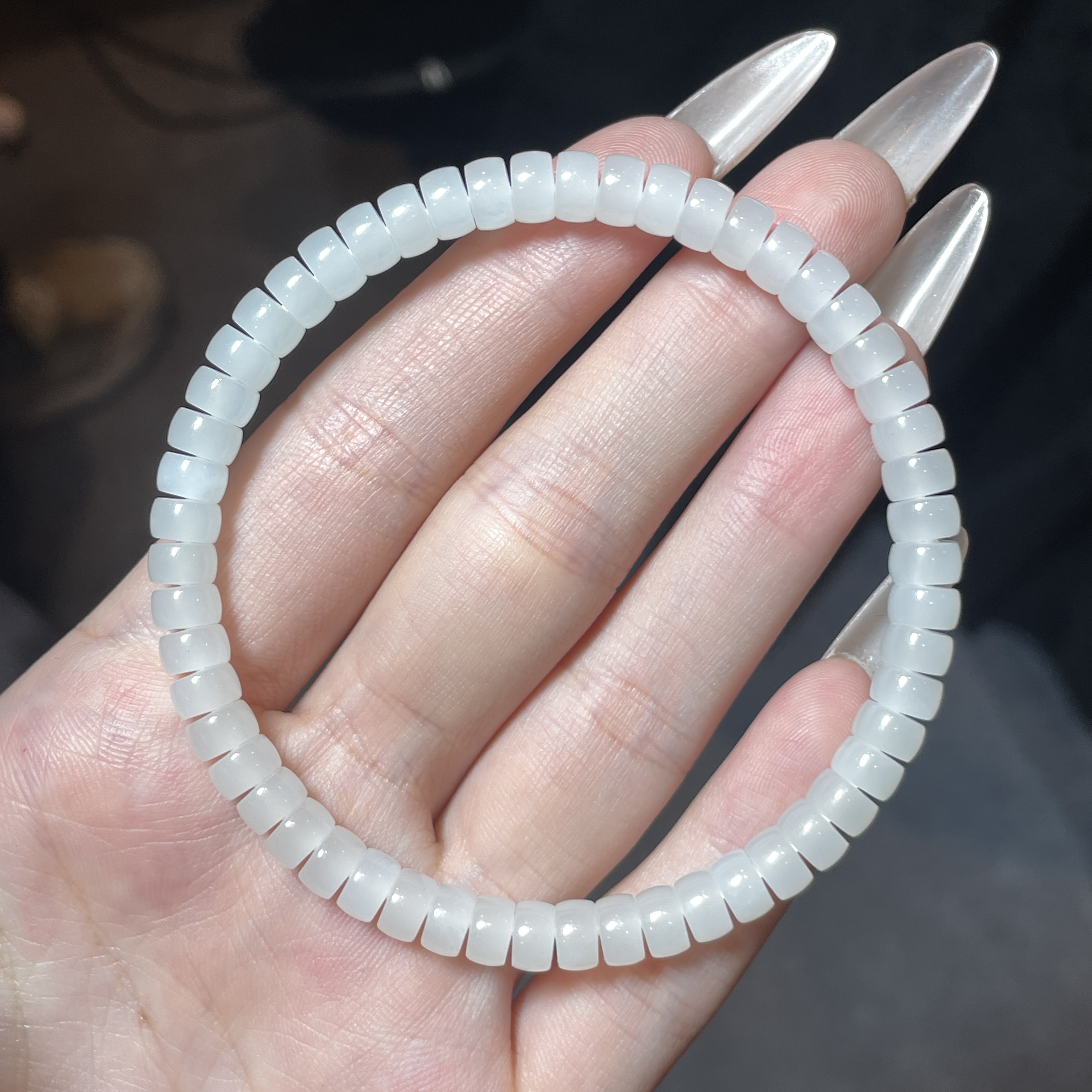 【小北好物】和田玉手串28-16QN07X122【多样性发一件】约4*6mm