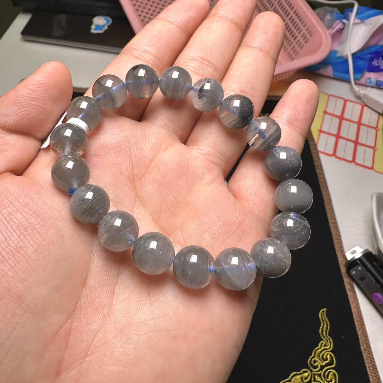 老矿千层蓝灰幽灵手串（多样性发一）   天然杂裂矿点，完美主义慎拍