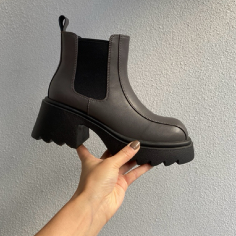 韩国 牛皮薄绒里 切尔西短靴