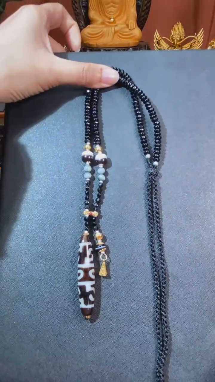 【闪购商品】玛瑙/玉髓颈饰未镶嵌Y50898多样性莲师三Y竖版项链