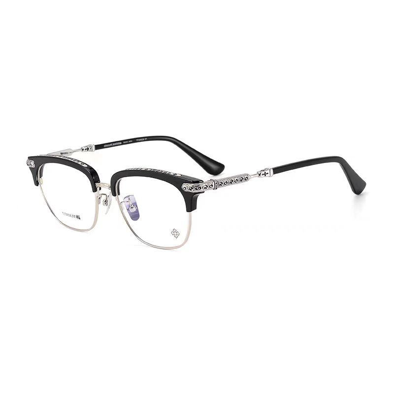 周董同款！手作复古雕花加宽经典眉毛大款永恒之藤配近视变色镜