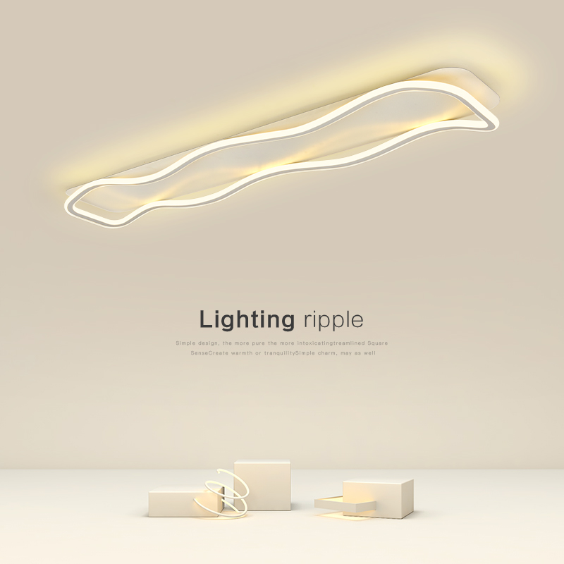 走廊过道灯长条衣帽间灯现代简约北欧阳台灯入户玄关波浪吸顶灯具