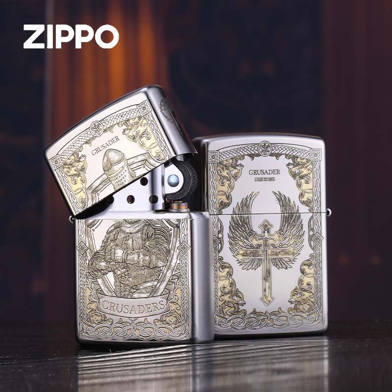 zippo正版打火机天使之剑神圣审判精雕双面男士个性火机DY9808DK