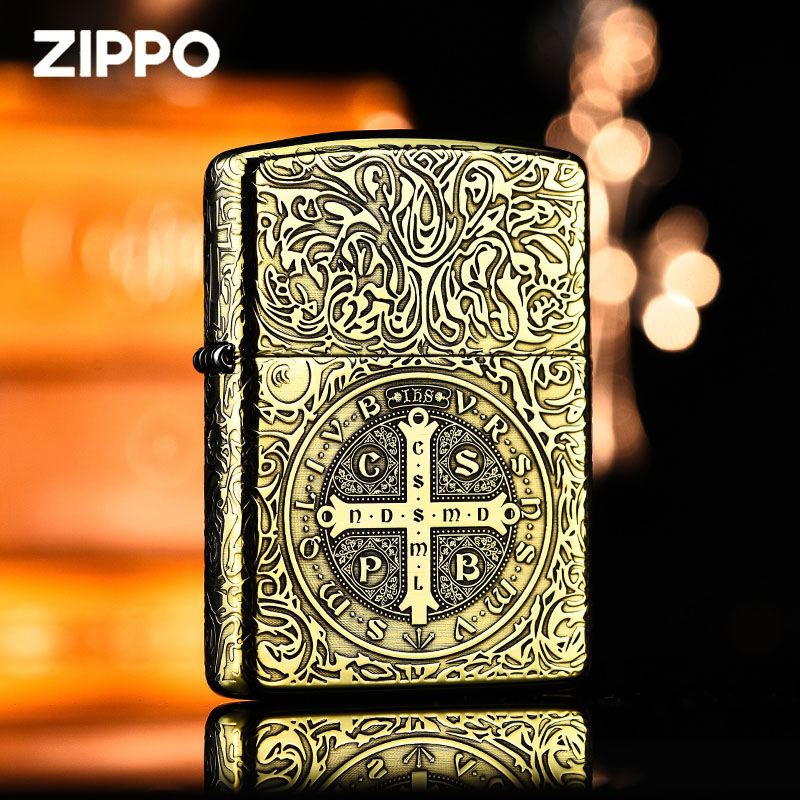 zippo打火机官方原装正品黄铜盔甲康斯坦丁防风