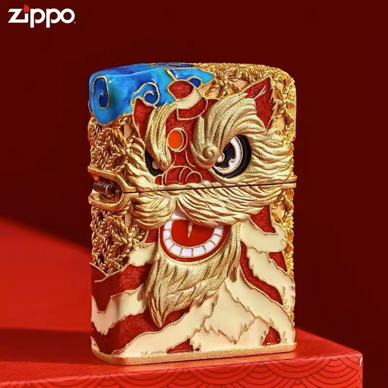 ZIPPO打火机夜光醒狮 鸿运当头瑞兽轻奢高级防风（专供）