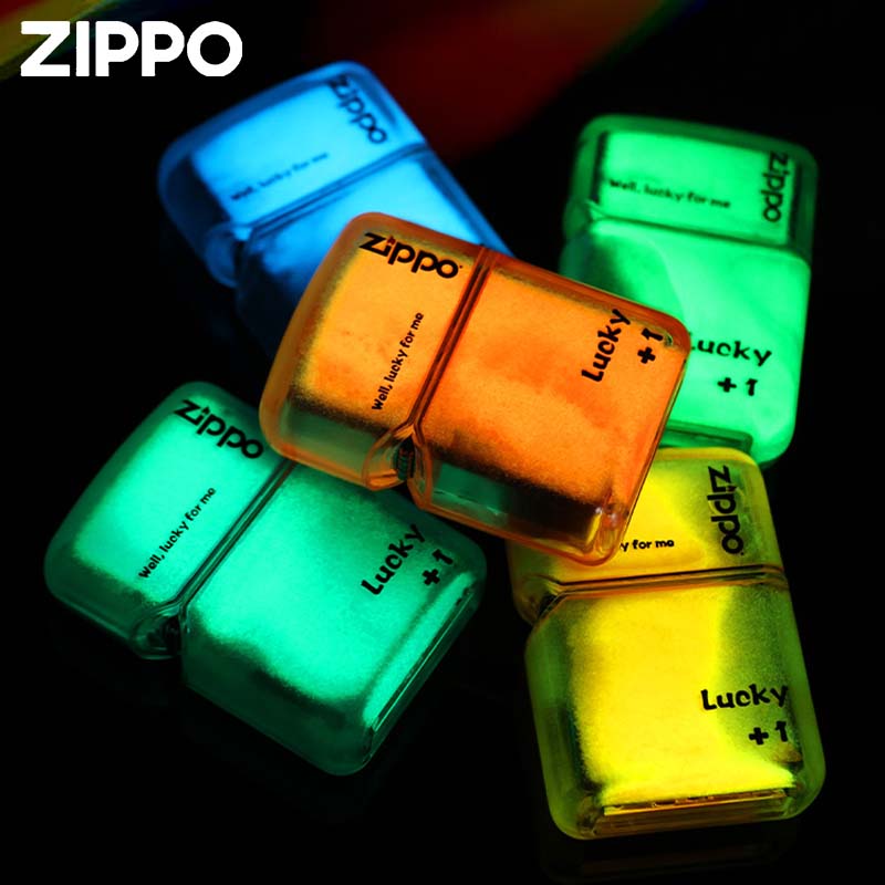 zippo官方正品荧光打火机 夜光流沙防风创意潮亚克力透明外壳