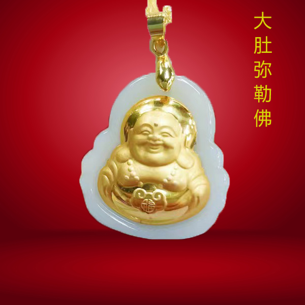 【含999金】镶嵌气质佛公百搭项链吊坠 (QY)【一物一证+赠链 】