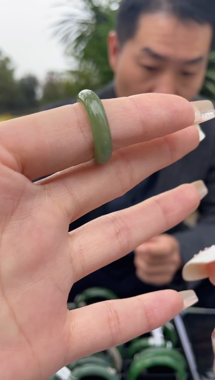 【闪购商品】和田玉（碧玉）戒指未镶嵌猫眼戒指16圈口