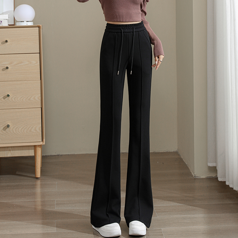 微喇裤女春秋2025新款垂感软糯显瘦修身直筒高腰显瘦喇叭裤休闲裤