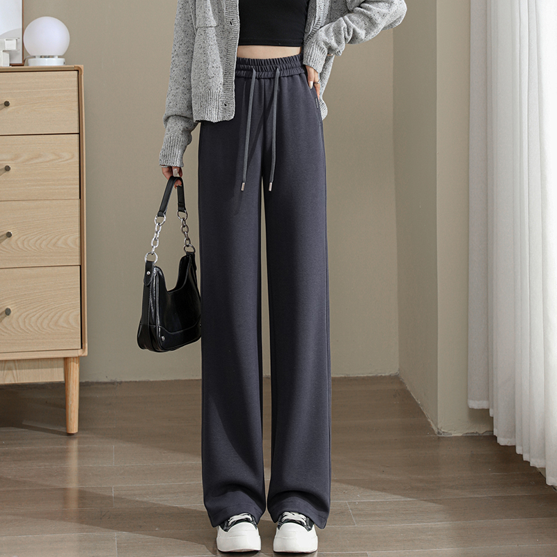 窄版阔腿裤宽松女春秋2025新款高腰垂感显瘦糯米裤直筒休闲裤