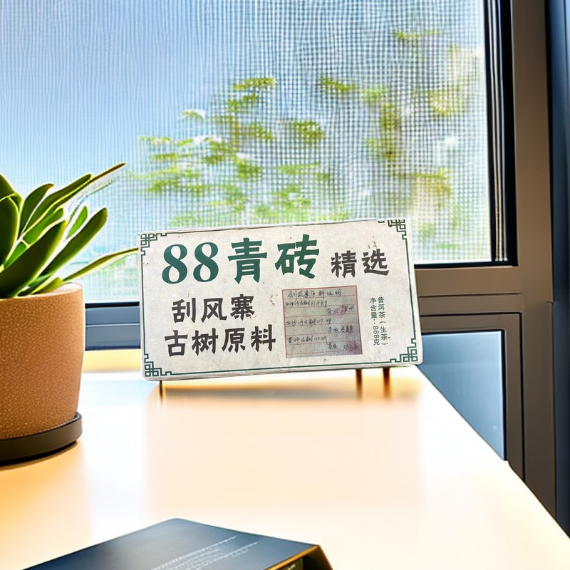 精选刮风寨古树原料 88青砖普洱生茶888g