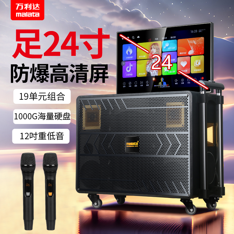 万利达户外大功率直播屏声卡移动一体卡拉OK智能家用KTV娱乐音响