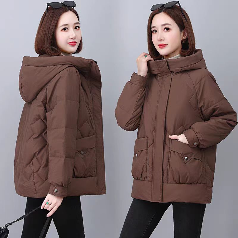 时尚棉服女冬季新款宽松百搭韩版连帽加厚保暖棉衣外套女潮大码