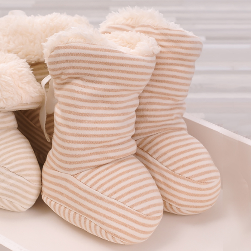 婴儿棉鞋加绒加厚秋冬季新生儿宝宝棉鞋羊羔绒保暖步前鞋不掉软底