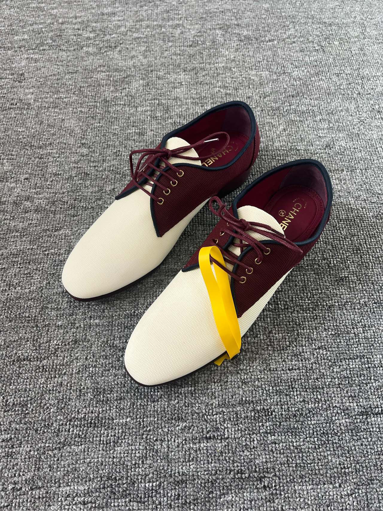 99新 Chanel/香奈儿  尖头拼接系带时尚鞋 36码/1336