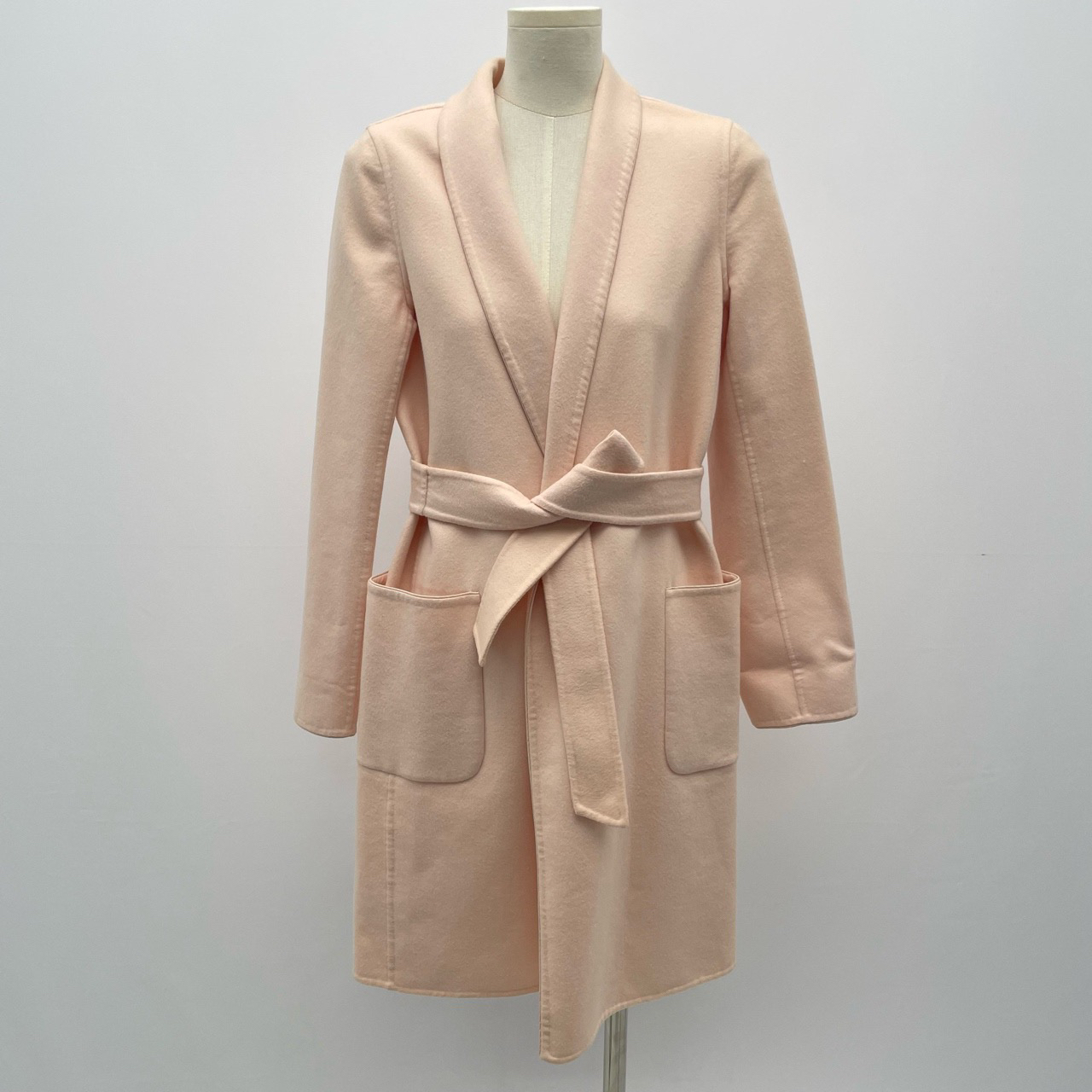 MaxMara intend系列 纯色长袖中长款时尚系带大衣 34码5709