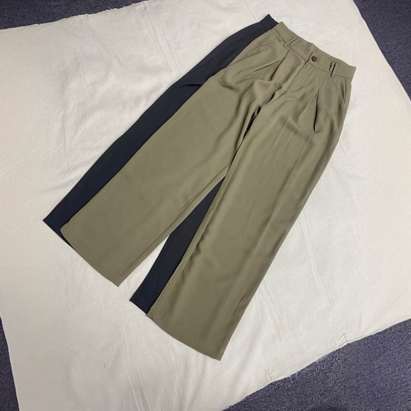 简约一颗扣垂感直筒休闲裤长裤-果梓96128