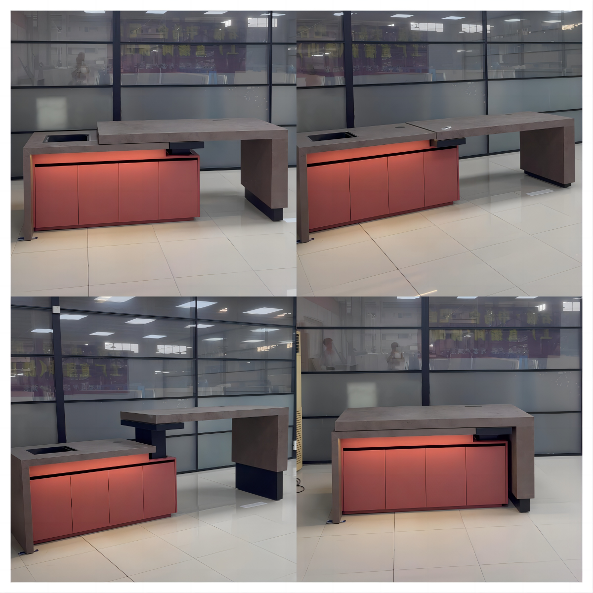 智能升降伸缩移动黑科技岩板岛台