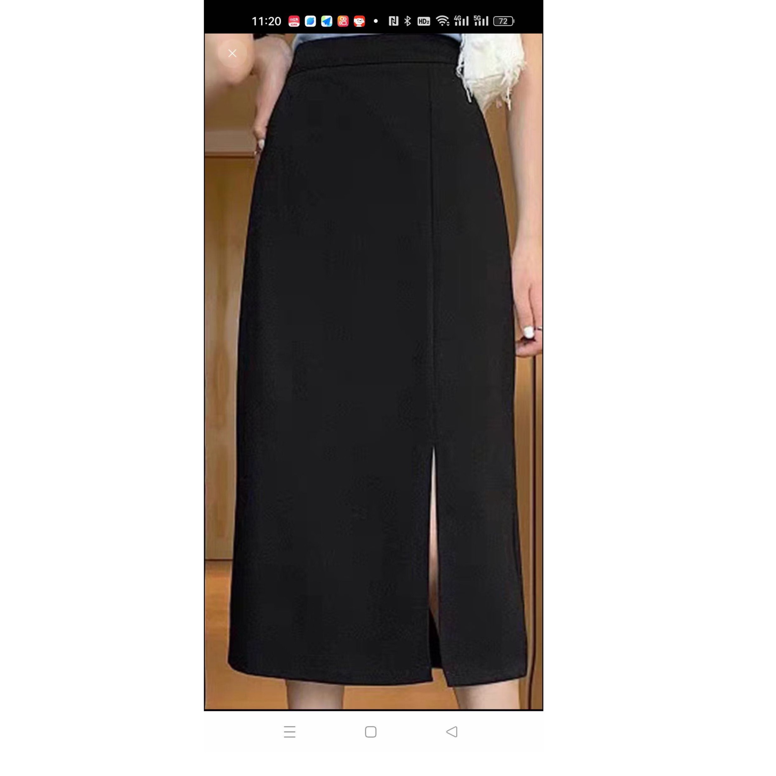 615新款时尚显瘦开叉裙气质高腰百搭