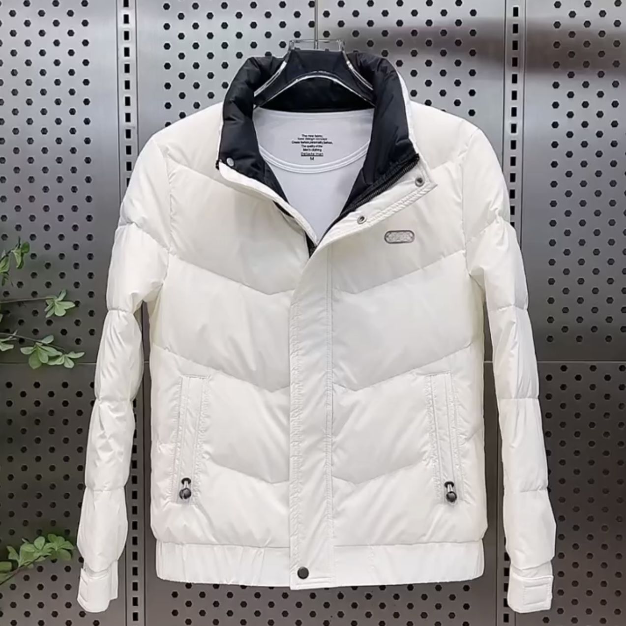 短款立领羽绒服男冬季新款拼色修身白鸭绒外套休闲百搭纯色上衣D