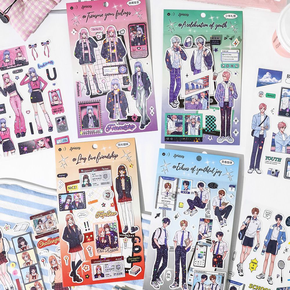 Infeel.Me星闪膜贴纸 此间年少第二弹人物主题手帐装饰切膜贴纸包