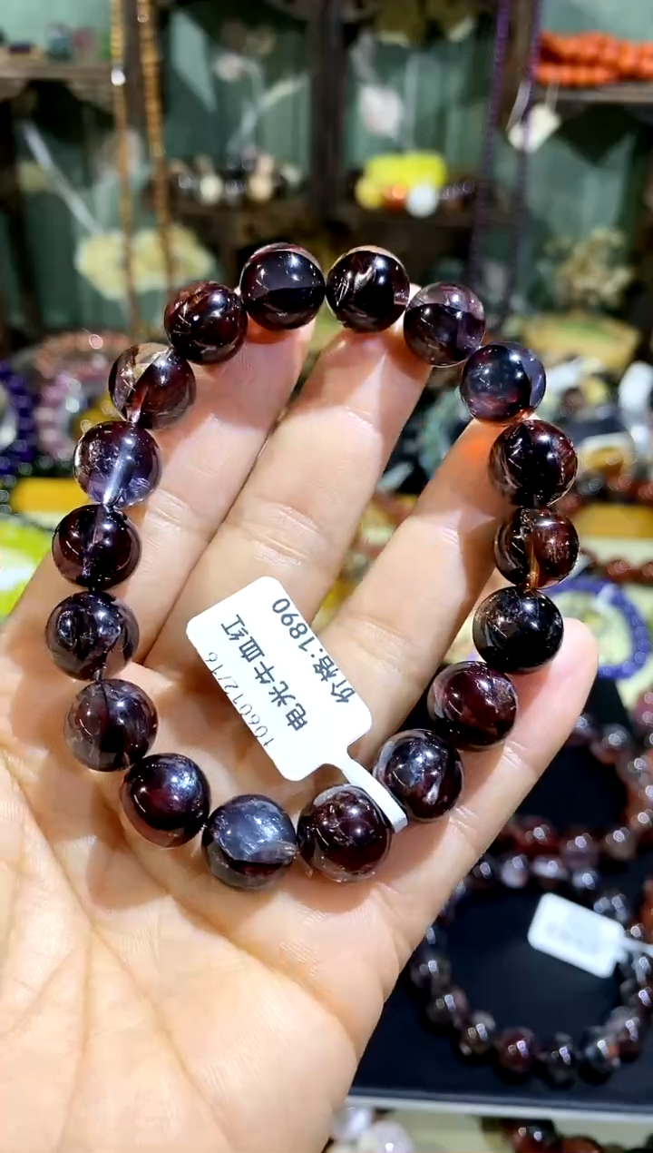 【闪购商品】水晶手串未镶嵌电光牛血红11+