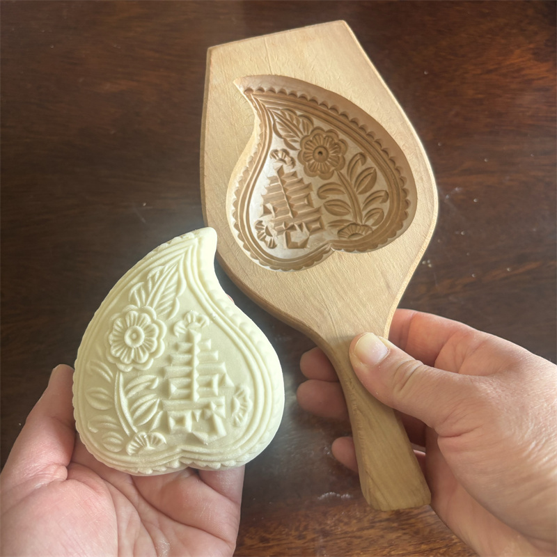 收藏款2两寿桃面鱼等馒头面食烘焙木质梨木烘焙模具手工制作